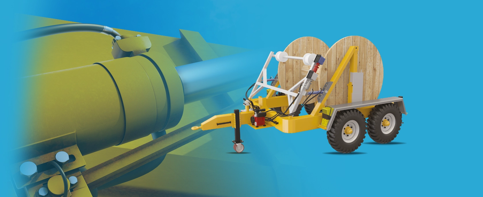 FULL HYDRAULIC CABLE DRUM TRAILERS SLIDER